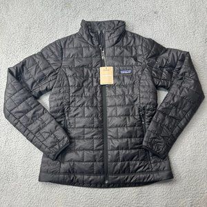 NEW Patagonia Jacket Womens Small Black Nano Puffer Coat Outdoor Zip 23214 $239